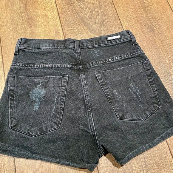 BRANDY MELVILLE Women's Distressed Denim High-Waist Shorts in Black│Size US 4 - Picture 7 of 14